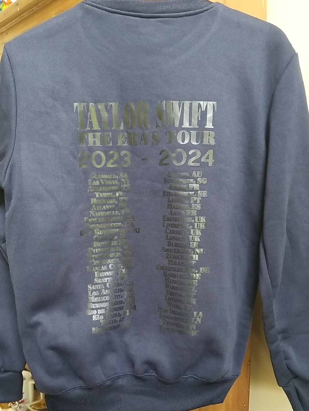 Taylor Swift The Eras Tour Crewneck Navy Sweatshirt - Picture 4 of 10